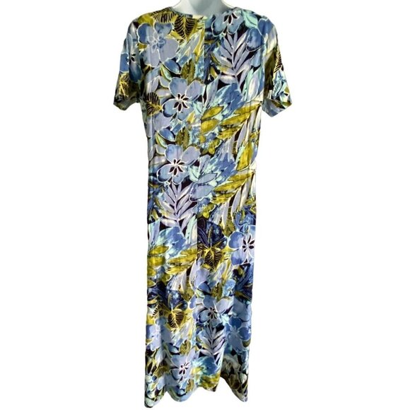 Coral Bay Short Sleeve Floral Pattern Pullover Maxi Dress with Pockets Small - Picture 5 of 8